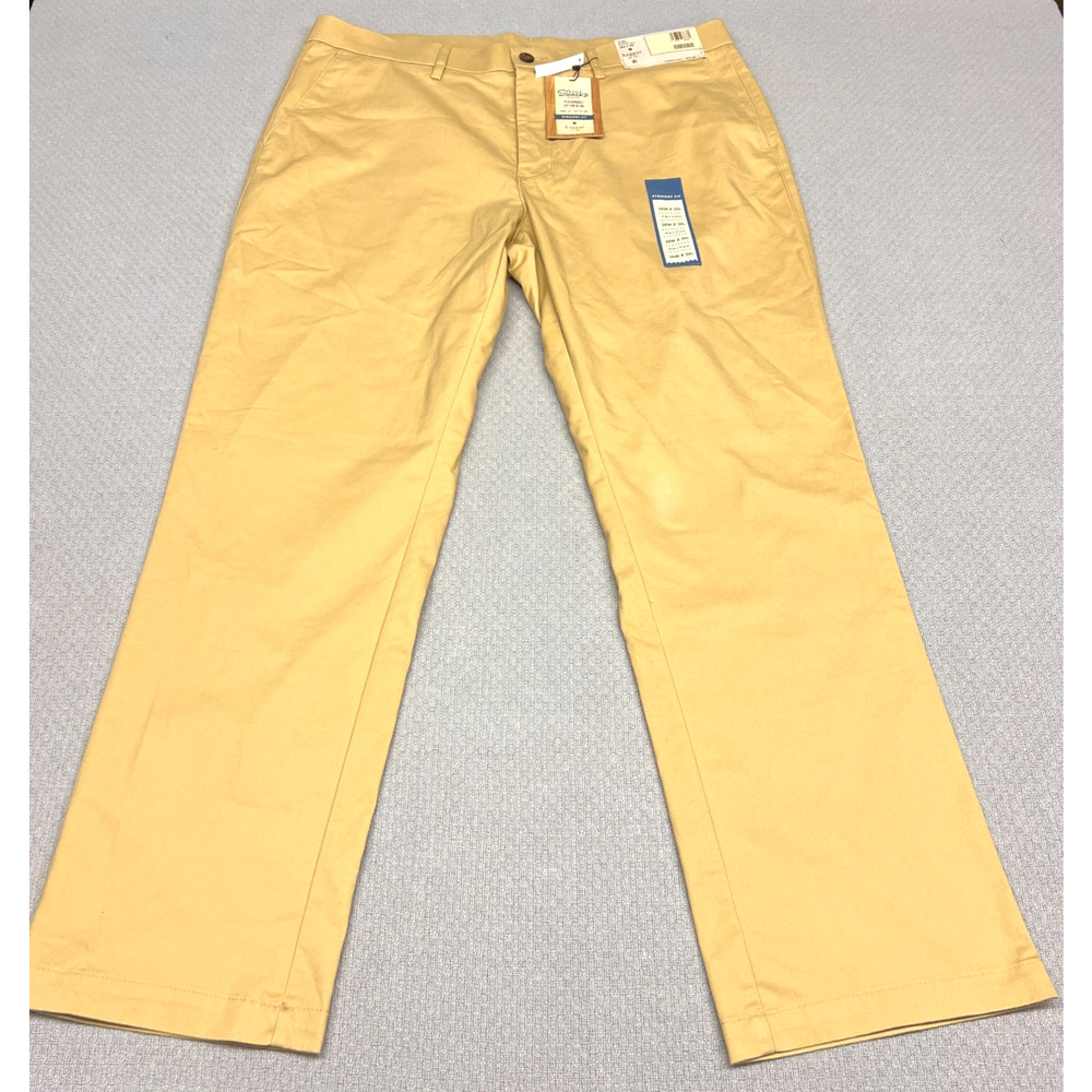 Haggar Original Slacks Mens 38x30 Tan Khaki Straight Fit Preppy Classic Pants